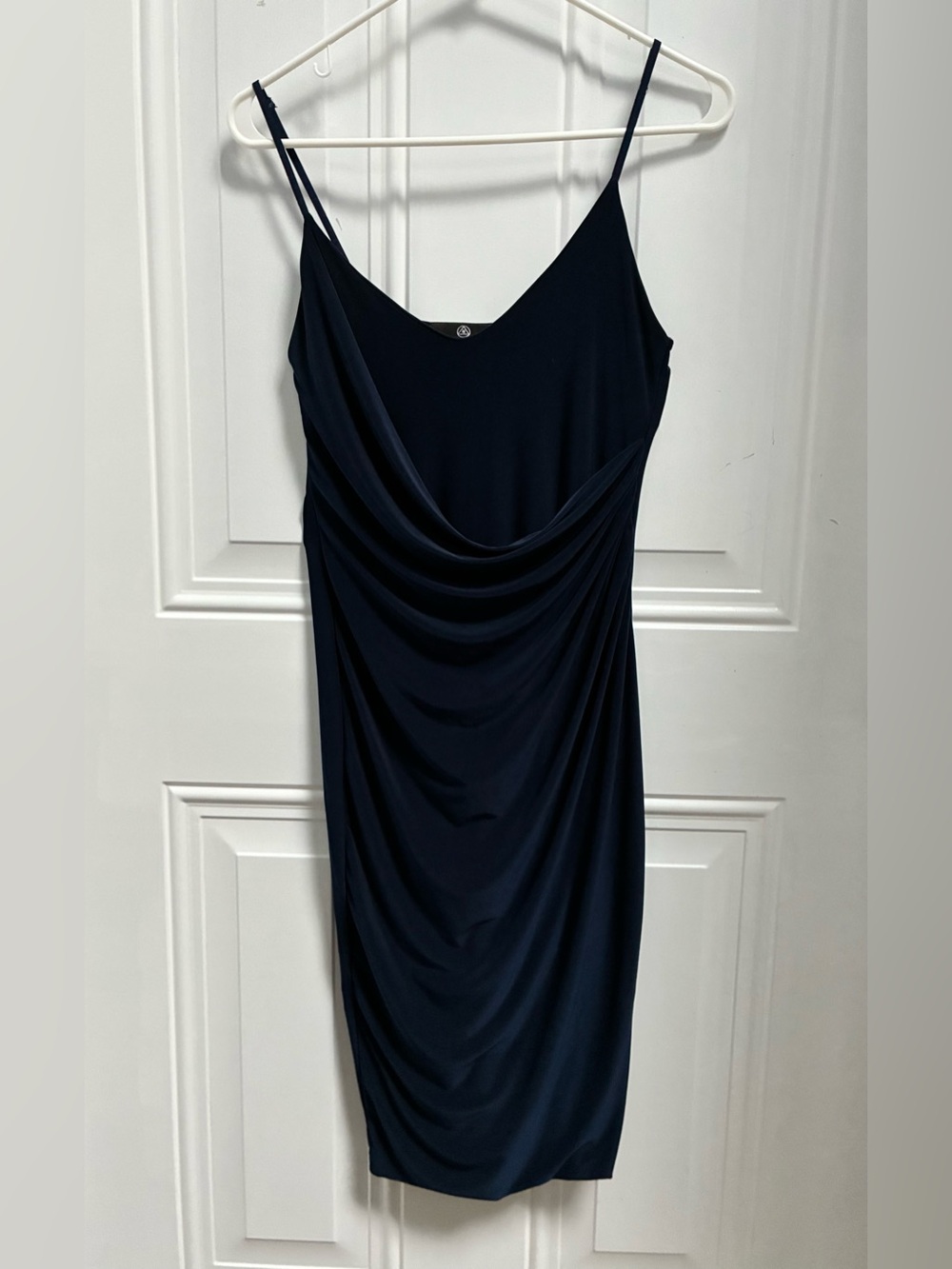 Misguided Navy Draped Slip Dress